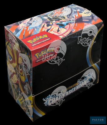 une boîte de cartes à collectionner Pokémon sur fond noir