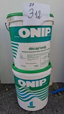 Lot de 2 seaux de décapant ONIP Décap’Onip, 15 litres chacun…