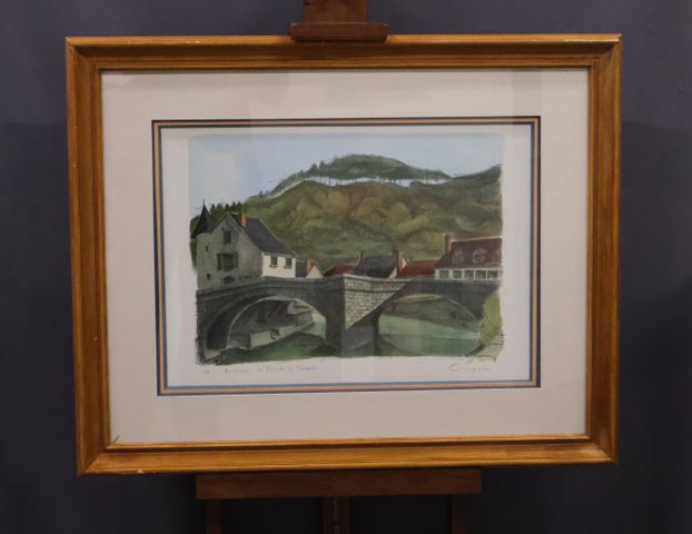 Jacques CINQUIN « Le pont de la Terrade à Aubusson », estampe en ...