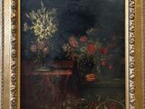 painting of a still life of flowers in a vase on a table