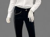 an image of a mannequin wearing a white shirt and black pants
