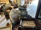 a table with a lot of items on top of it