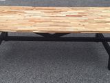 a picture of a table made out of wood and metal