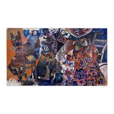 a picture of a painting on the wall of a room