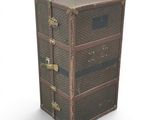 an old suitcase that is sitting on top of a table