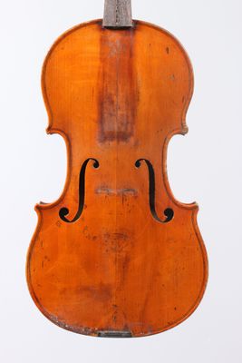 gros plan d'un violon sur fond blanc