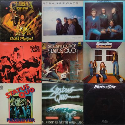 diverses pochettes d'albums de différents styles musicaux des années 80 et du début des années 90