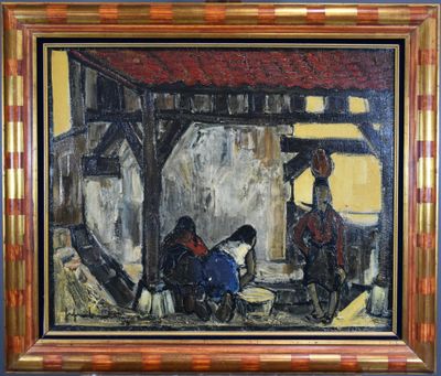 Jef FRIBOULET (1919-2003) - Femmes au lavoir