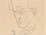 an image of a drawing of a man ' s face on a piece of paper
