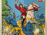an old comic book with a man on a horse in the middle of it