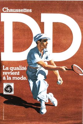 magazine cover of a man swinging a tennis racquet on a tennis court