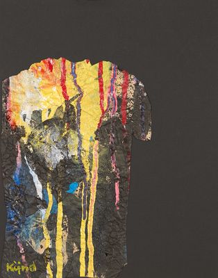 une photo d'un t-shirt sur lequel figure l'image d'un loup