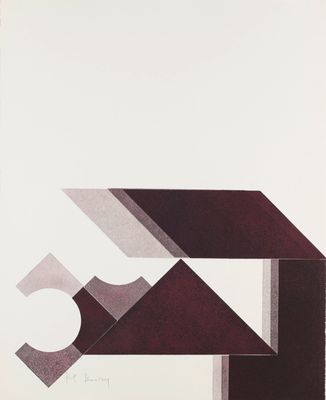 an image of a black and white poster with geometric shapes
