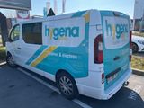 a van that is parked in the parking lot