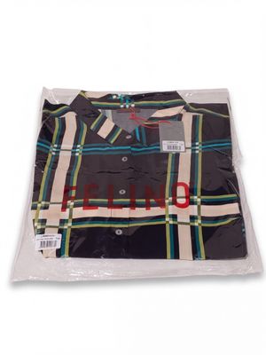 the shirt is wrapped in plastic and ready to be shipped