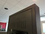 a television mounted on a wall in a room