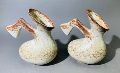 deux vases posés sur une table
