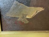 an image of a painting of a whale in a gold frame