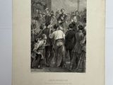 un vieux dessin en noir et blanc représentant une foule de personnes