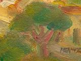 a painting of a tree in the middle of a painting
