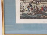 a picture of a painting of a group of people riding horses