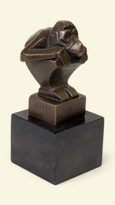 Casimir BRAU (XXe) (d'après) Mascotte automobile en bronze à…