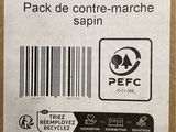 a close up of a package with a barcode on it