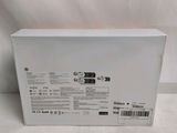 the back of a white box with a black and white label on it
