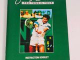 an instruction booklet for a tennis player on a white surface