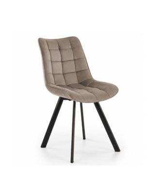 152 / Lot de 6 Chaises Contemporaine en Velours Taupe …