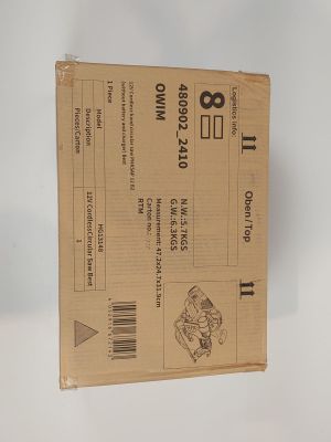 a cardboard box with a picture of a motorcycle on it