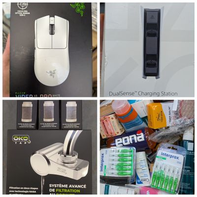 quatre images différentes d'une souris d'ordinateur et d'autres objets