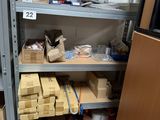 many boxes and boxes on the shelves in the room