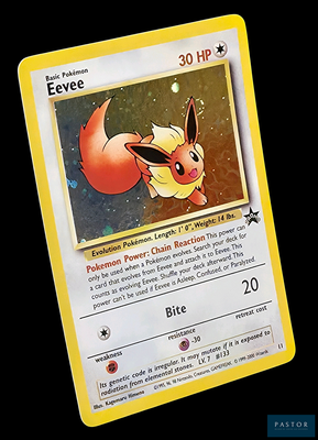 gros plan d'une carte pokemon sur une table