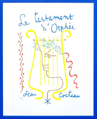 dessin représentant un instrument de musique, accompagné de l'inscription « Le Testament d'Orche »