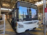 a bus that is parked inside of a building