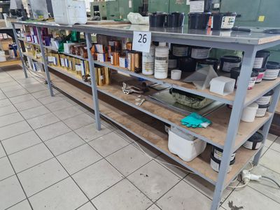 1 plan de travail fabrication maison piètement métal gris plateau aggl