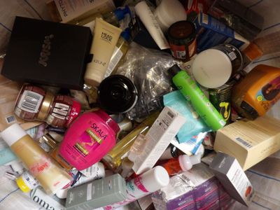 many different types of beauty products in a bag