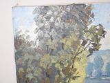 a painting on the wall of a room with a painting on it