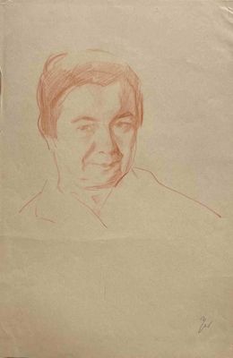 un vieux dessin représentant un homme moustachu sur un bout de papier