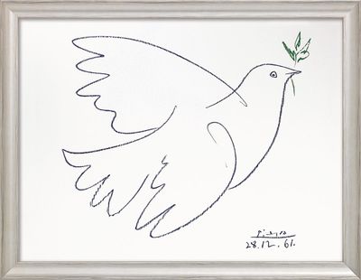 Tableau "Colombe de la paix" (1961), encadré