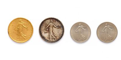 trois types de pièces différents sont présentés sur une surface blanche