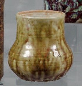 deux vases exposés dans une vitrine