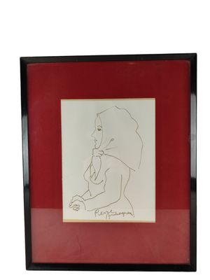 l'image d'un dessin représentant une femme assise sur une chaise