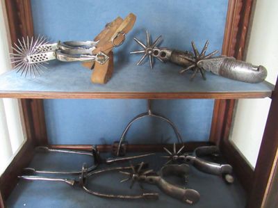a shelf that has many different types of tools on it