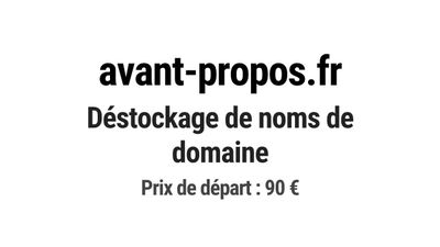 Nom de domaine avant-propos.fr.