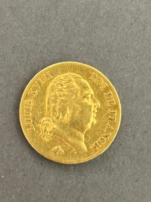a close up of a gold coin on a gray surface
