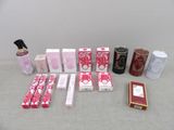 many different types of perfumes on the table