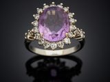 an amethorate and diamond ring