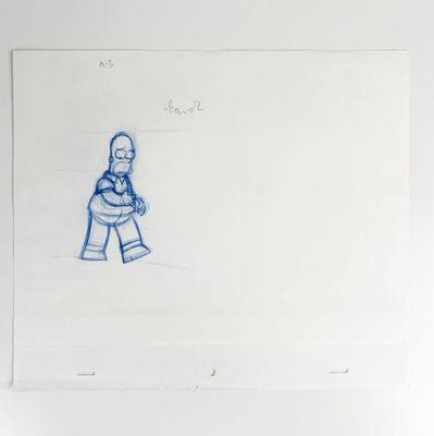 Dessin coloré d'Homer Simpson par Matt Groening